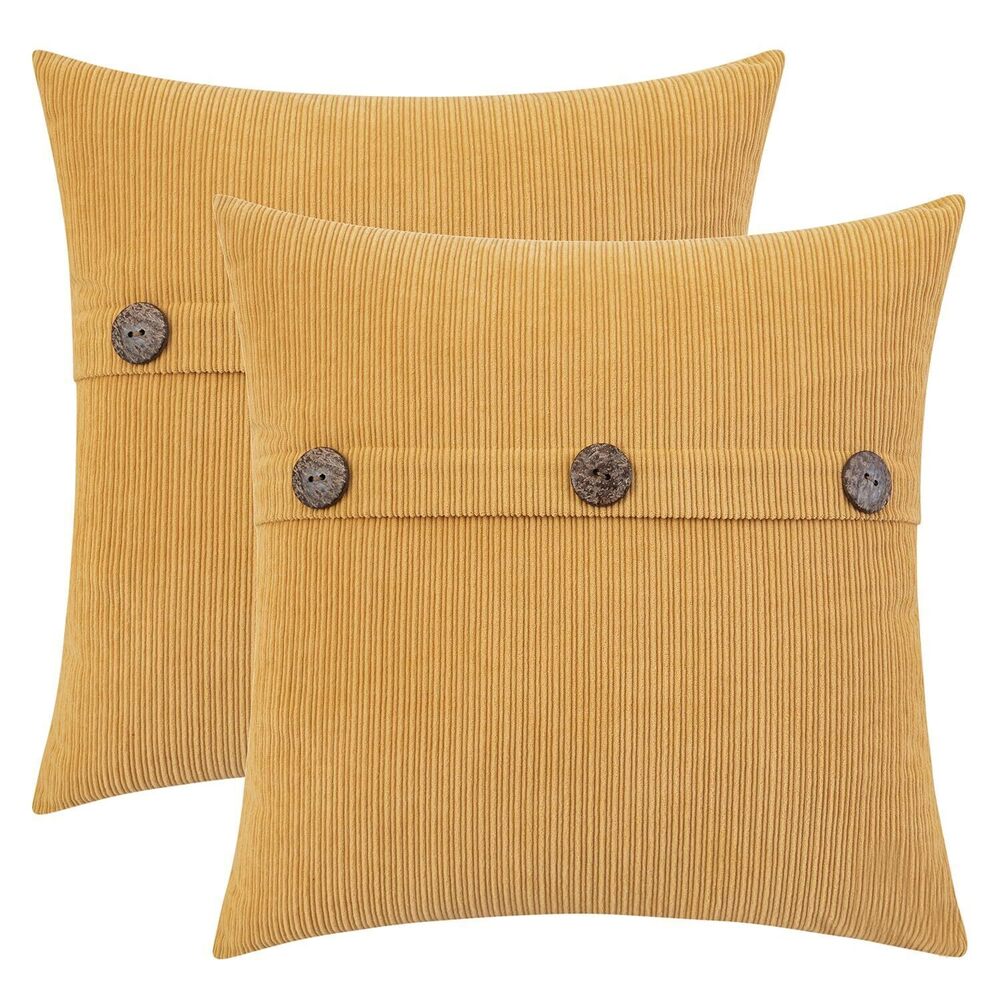 9776 Mustard Yellow Chenille Throw Pillow Covers 20x20 Inch with Triple